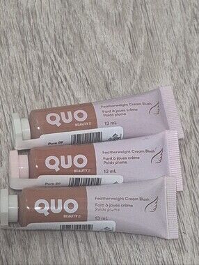 Lot Of 3 New QUO Beauty Featherweight Cream Blush. 13ml. Color Pure 59. Vegan